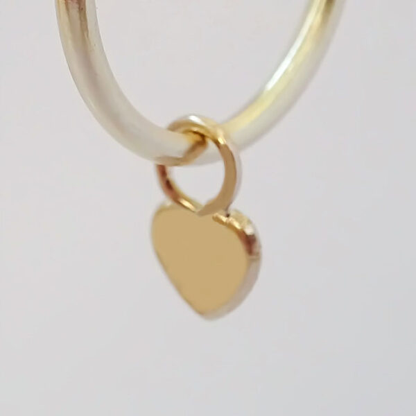 Amor Eterno  - Dije Con Arracada / Corazón Relleno / Oro 10k - Imagen 6