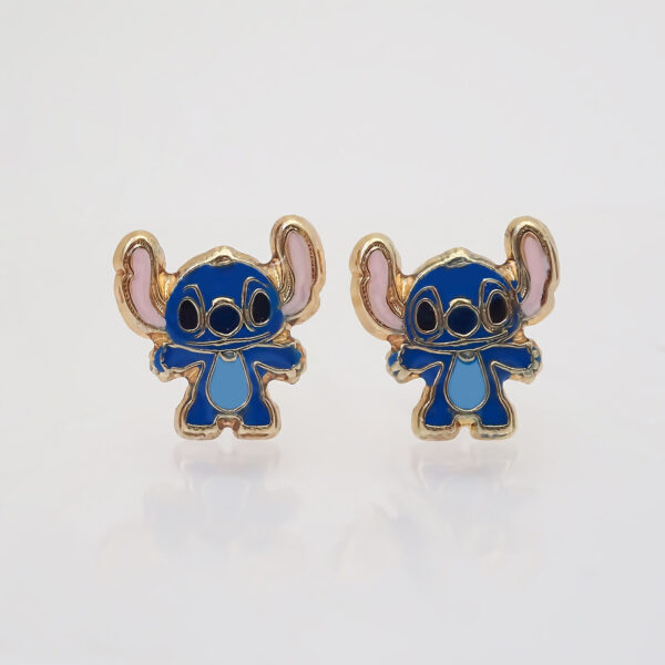 Amor Eterno - Broqueles Stich / Aretes Oro 10k - Imagen 4
