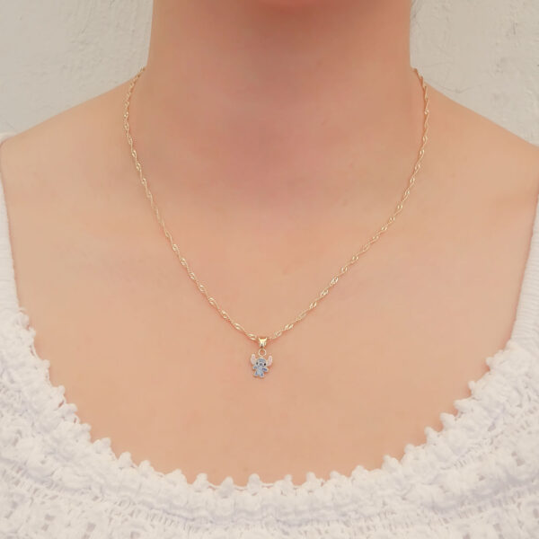 Amor Eterno - Dije Stich / Oro Sólido 10k + Cadena De Regalo - Imagen 8
