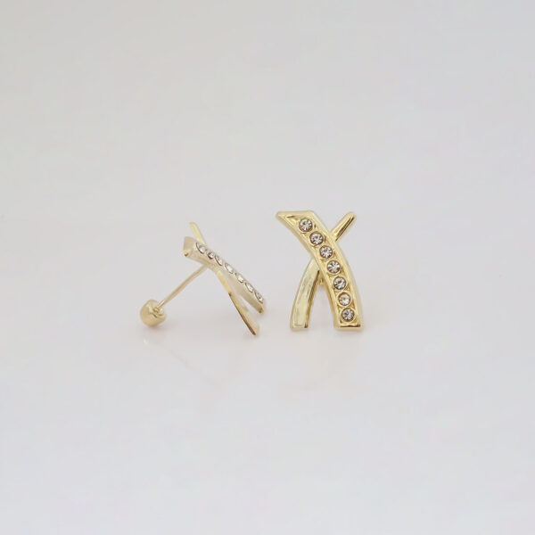 Amor Eterno - Broqueles Par Elegance X Aretes / Oro 10k - Imagen 6