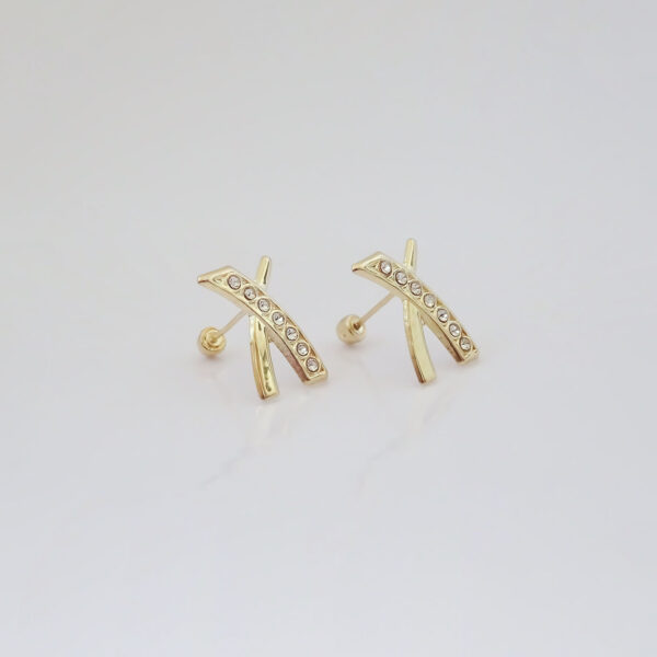 Amor Eterno - Broqueles Par Elegance X Aretes / Oro 10k - Imagen 5