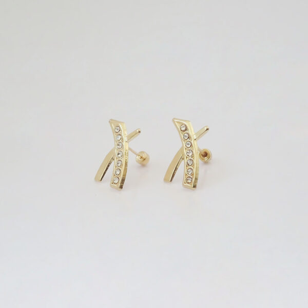 Amor Eterno - Broqueles Par Elegance X Aretes / Oro 10k - Imagen 7