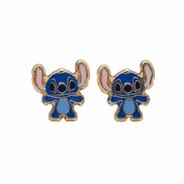 Amor Eterno - Broqueles Stich / Aretes Oro 10k