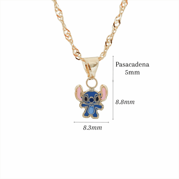 Amor Eterno - Dije Stich / Oro Sólido 10k + Cadena De Regalo - Imagen 2