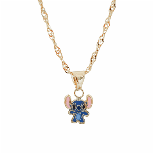 Amor Eterno - Dije Stich / Oro Sólido 10k + Cadena De Regalo