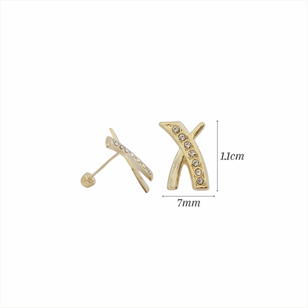 Amor Eterno - Broqueles Par Elegance X Aretes / Oro 10k - Imagen 2