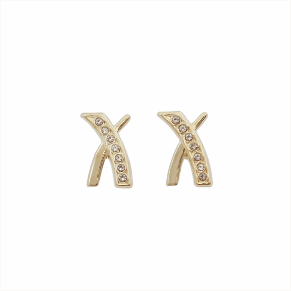 Amor Eterno - Broqueles Par Elegance X Aretes / Oro 10k