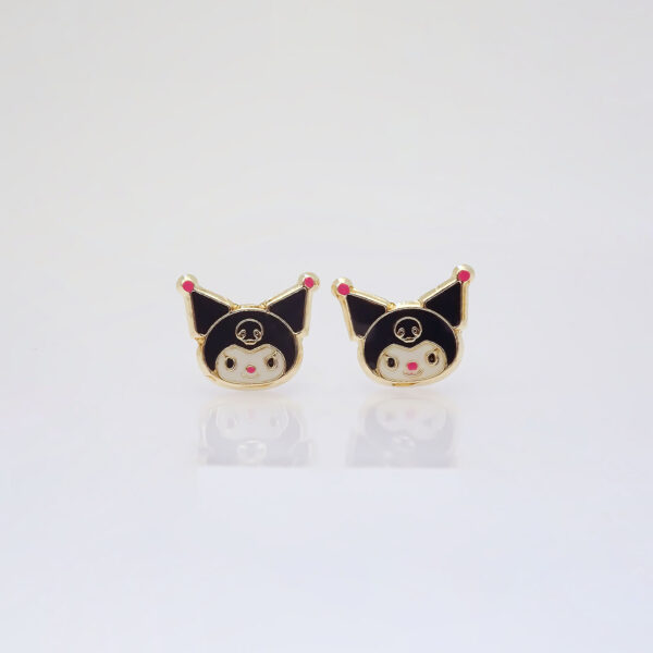 Amor Eterno - Broqueles / Kuromi Carita / Aretes Oro 10k - Imagen 4