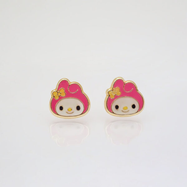 Amor Eterno - Broqueles / My Melody Carita / Aretes Oro 10k - Imagen 4