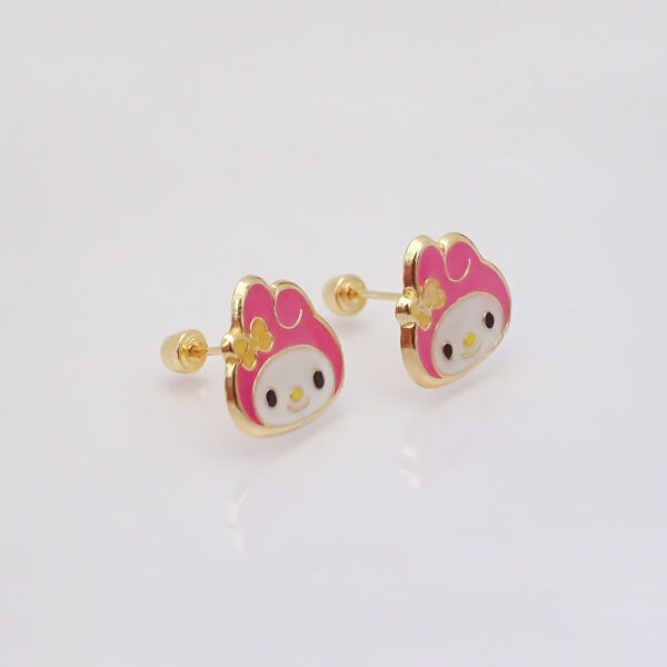 Amor Eterno - Broqueles / My Melody Carita / Aretes Oro 10k - Imagen 5