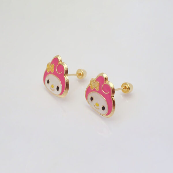 Amor Eterno - Broqueles / My Melody Carita / Aretes Oro 10k - Imagen 7