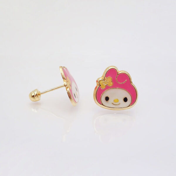 Amor Eterno - Broqueles / My Melody Carita / Aretes Oro 10k - Imagen 6