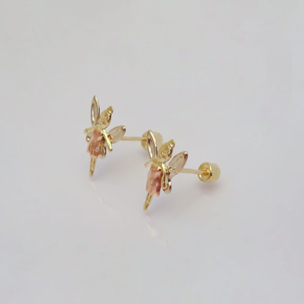 Amor Eterno - Broqueles Hada / Aretes Oro Sólido 10k - Imagen 7