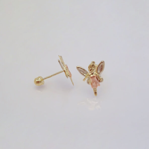 Amor Eterno - Broqueles Hada / Aretes Oro Sólido 10k - Imagen 6