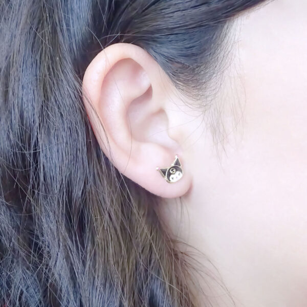 Amor Eterno - Broqueles / Kuromi Carita / Aretes Oro 10k - Imagen 8