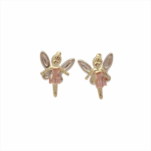 Amor Eterno - Broqueles Hada / Aretes Oro Sólido 10k