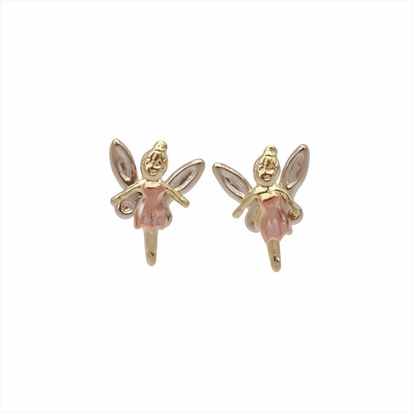 Amor Eterno - Broqueles Hada / Aretes Oro Sólido 10k