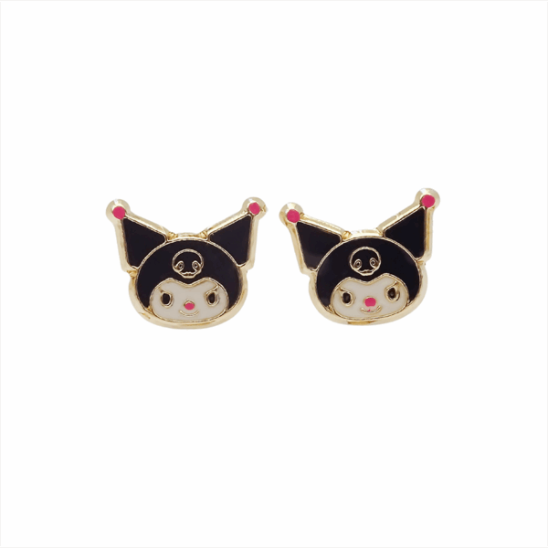 Amor Eterno - Broqueles / Kuromi Carita / Aretes Oro 10k